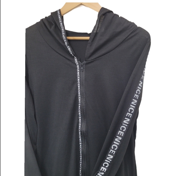 UNKNOWN BRAND Hoodie Black Zip Up Fitted - Picture 4 of 8
